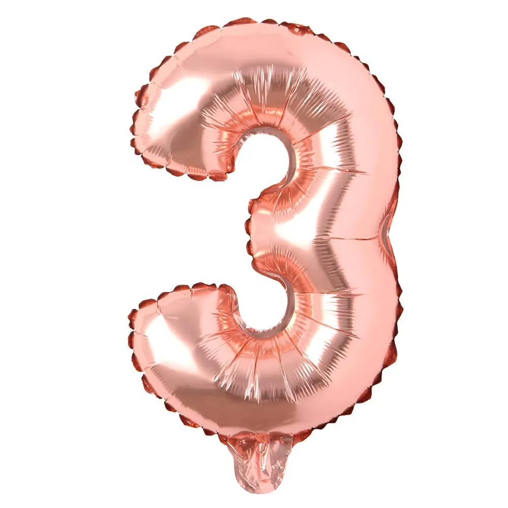 16 Inch Number Foil Balloon Rose Gold Best Quality Digit