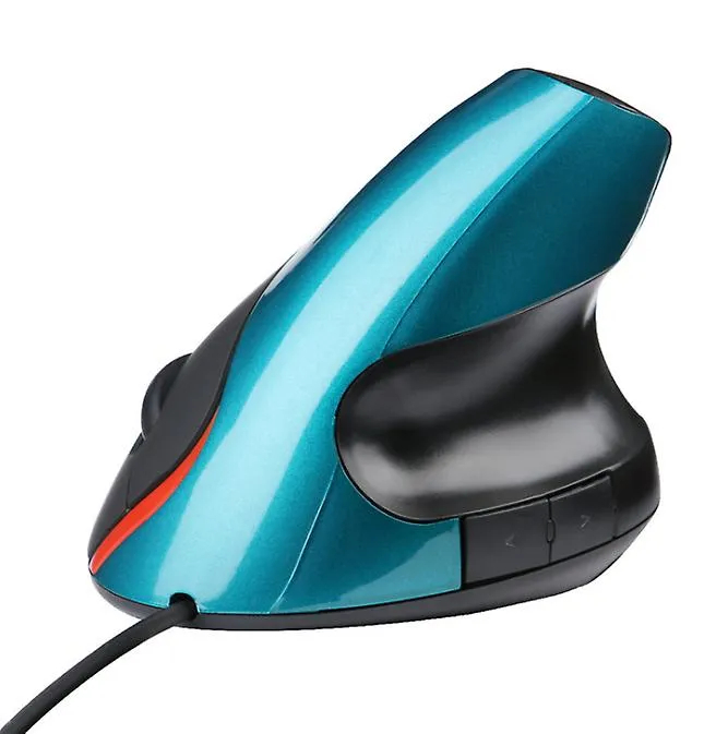 2.4G USB Wired Vertical Mouse PC Laptop Computer Optical Scroll Mice,blue AZ16644