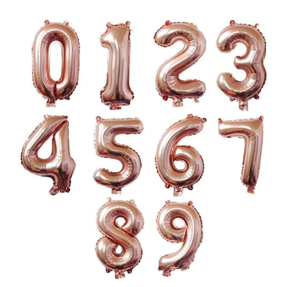 32 Inch Number Foil Balloon Rose Gold Best Quality Digit