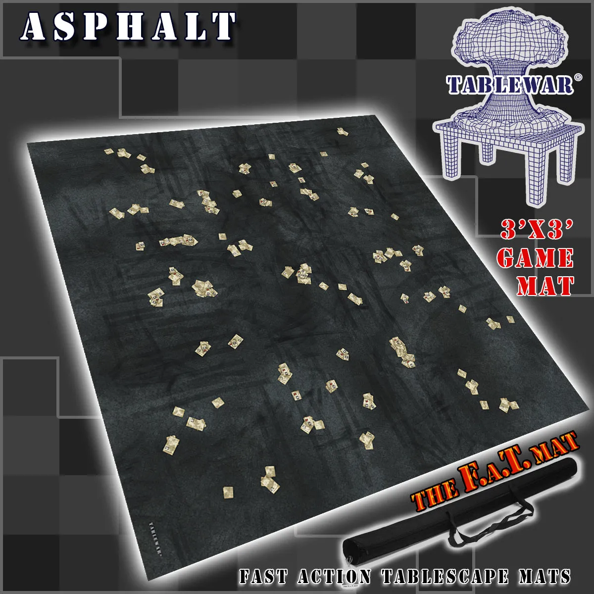 3x3 'Asphalt' F.A.T. Mat Gaming Mat