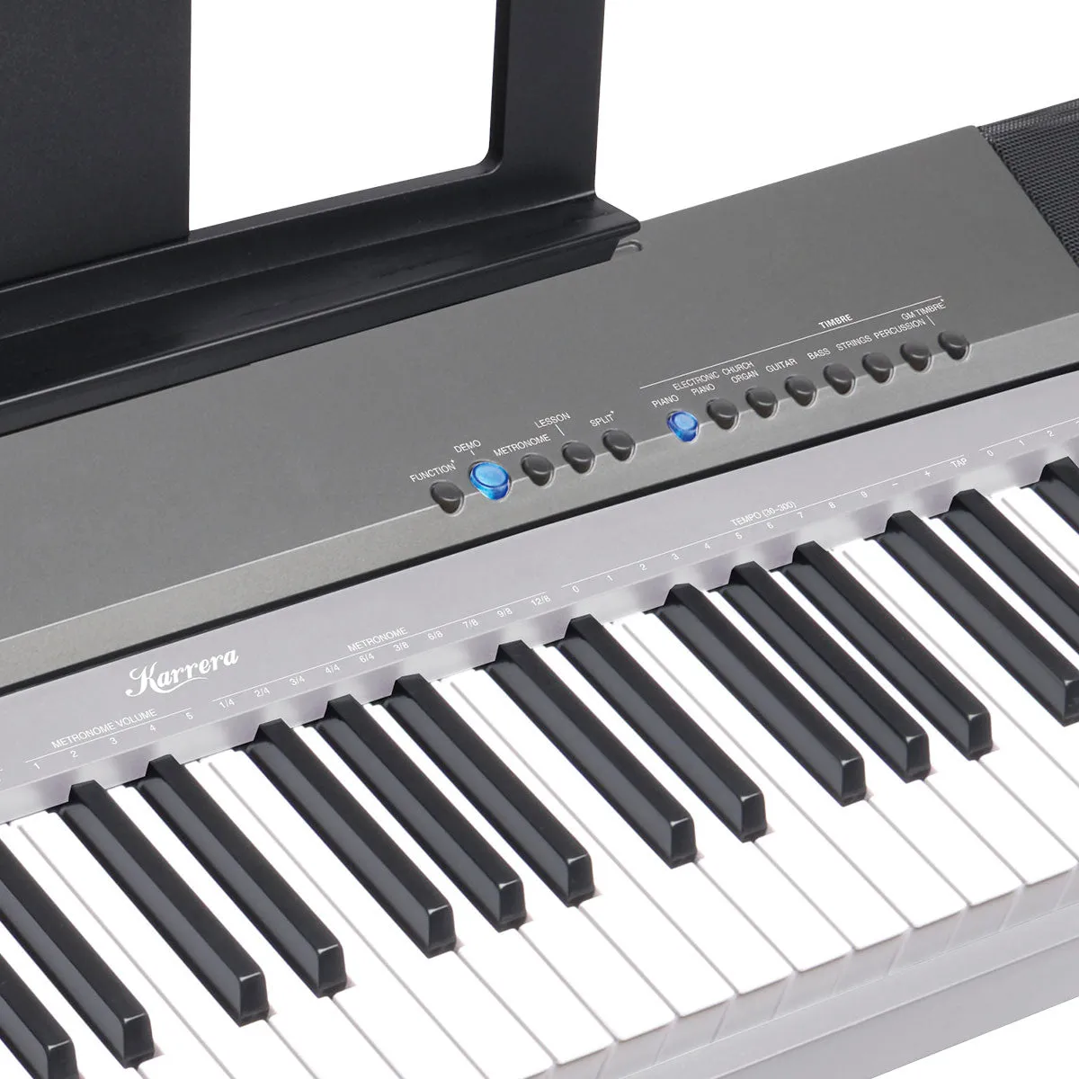 88-Key Electronic Keyboard w/ Stand, 140 Timbres, Silver