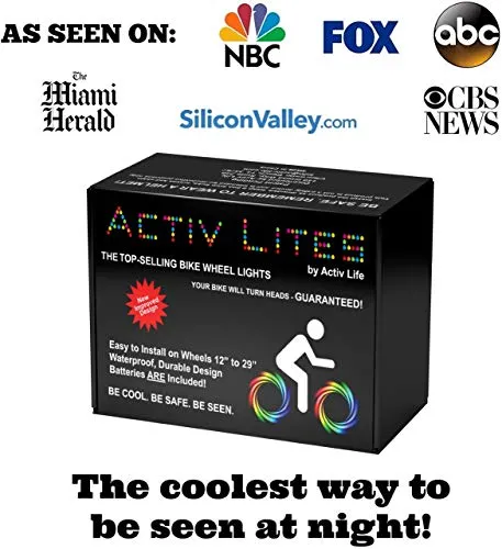 Activ Life Bicycle Spoke Lights (2 Tires, Color-Changing) Fun Accessory for Cool Beach Cruisers, Top Mountain, BMX Trick, Road, Recumbent, Commuting, Tandem, Kids & Folding Bike Best Wheel Lights