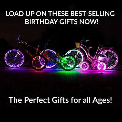 Activ Life Bicycle Spoke Lights (2 Tires, Color-Changing) Fun Accessory for Cool Beach Cruisers, Top Mountain, BMX Trick, Road, Recumbent, Commuting, Tandem, Kids & Folding Bike Best Wheel Lights