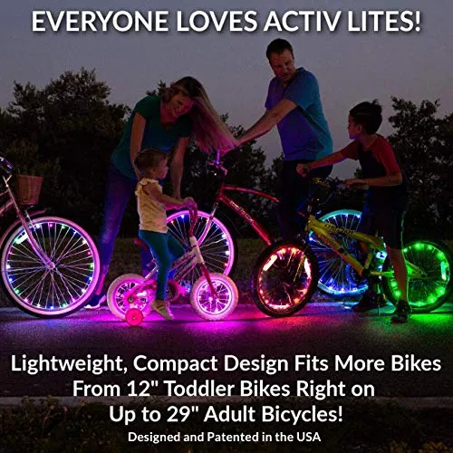 Activ Life Bicycle Spoke Lights (2 Tires, Color-Changing) Fun Accessory for Cool Beach Cruisers, Top Mountain, BMX Trick, Road, Recumbent, Commuting, Tandem, Kids & Folding Bike Best Wheel Lights