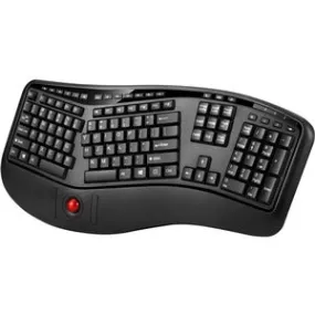 Adesso 2.4 GHz Wireless Ergonomic Trackball Keyboard