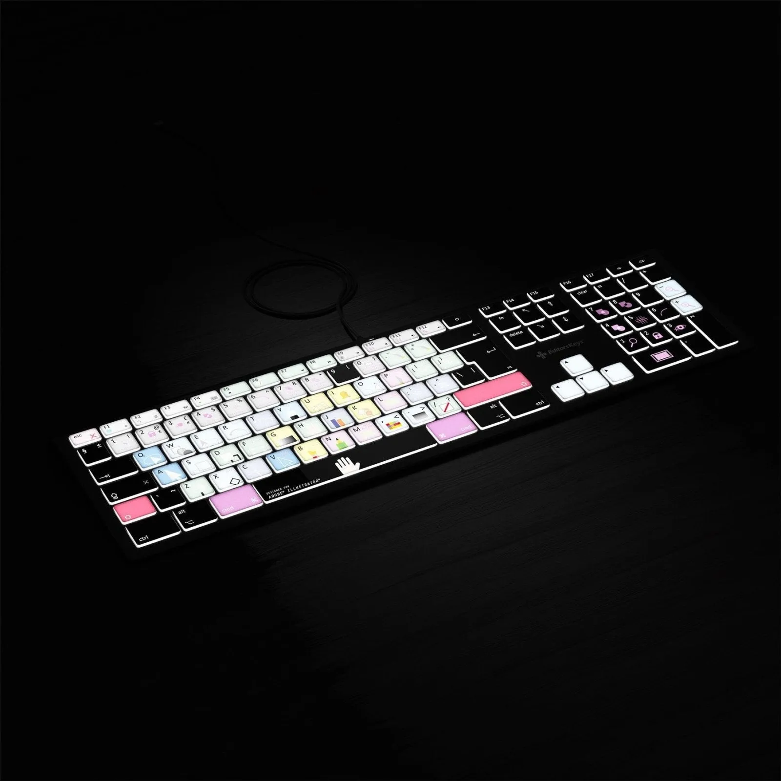 Adobe Illustrator Keyboard - Backlit Mac or PC