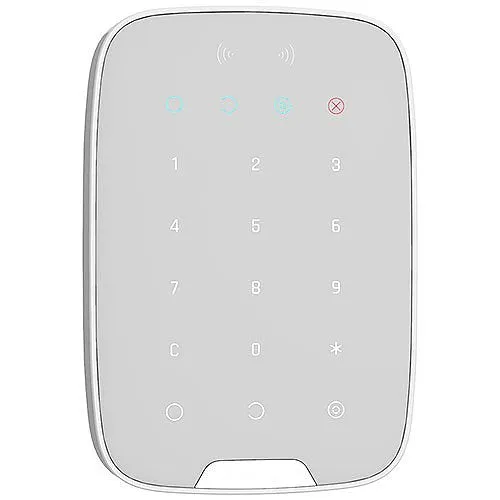 AJAX 42816.83.WH3 Wireless Touch Keypad Supporting Encrypted Contactless Cards and Key Fobs, White