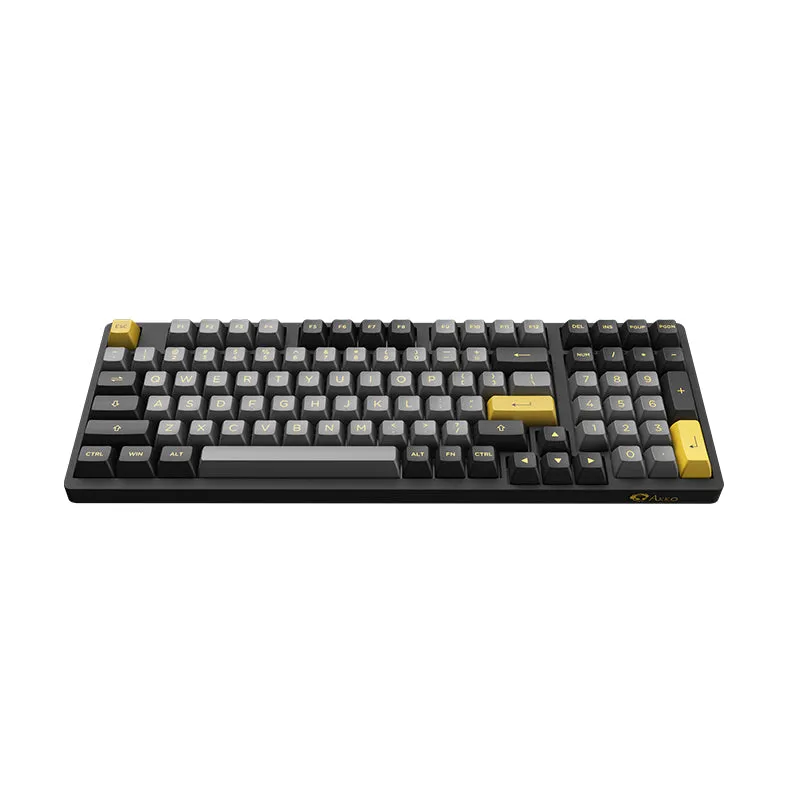 Akko Black & Gold 3098B Plus Hot-swappable Wireless Mechanical Keyboard with RGB Backlight, PBT Keycaps