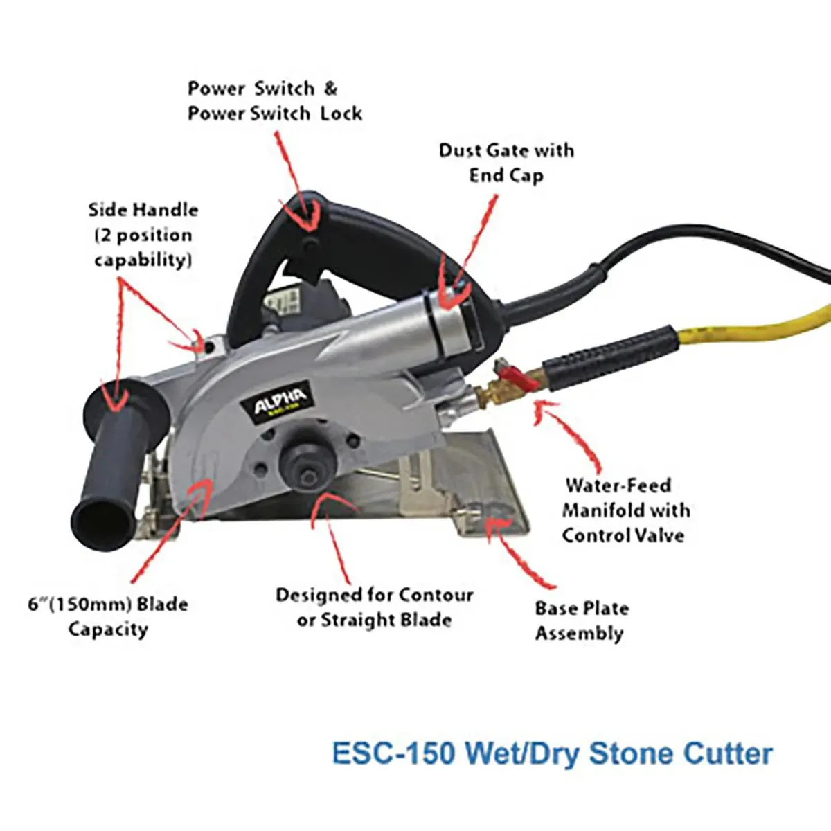 Alpha Tools ESC-150 6" Electric Wet/Dry Stone Cutter