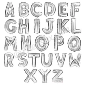 Alphabet Foil Balloon Silver Color Best Quality Letter 16 Inch