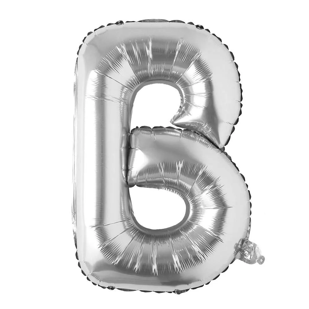 Alphabet Silver Color Foil Balloon 32 Inch Letters