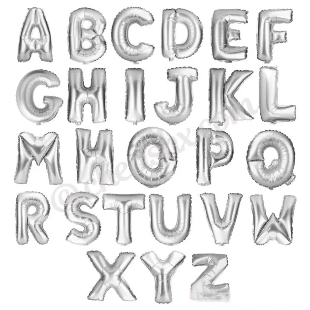 Alphabet Silver Color Foil Balloon 32 Inch Letters