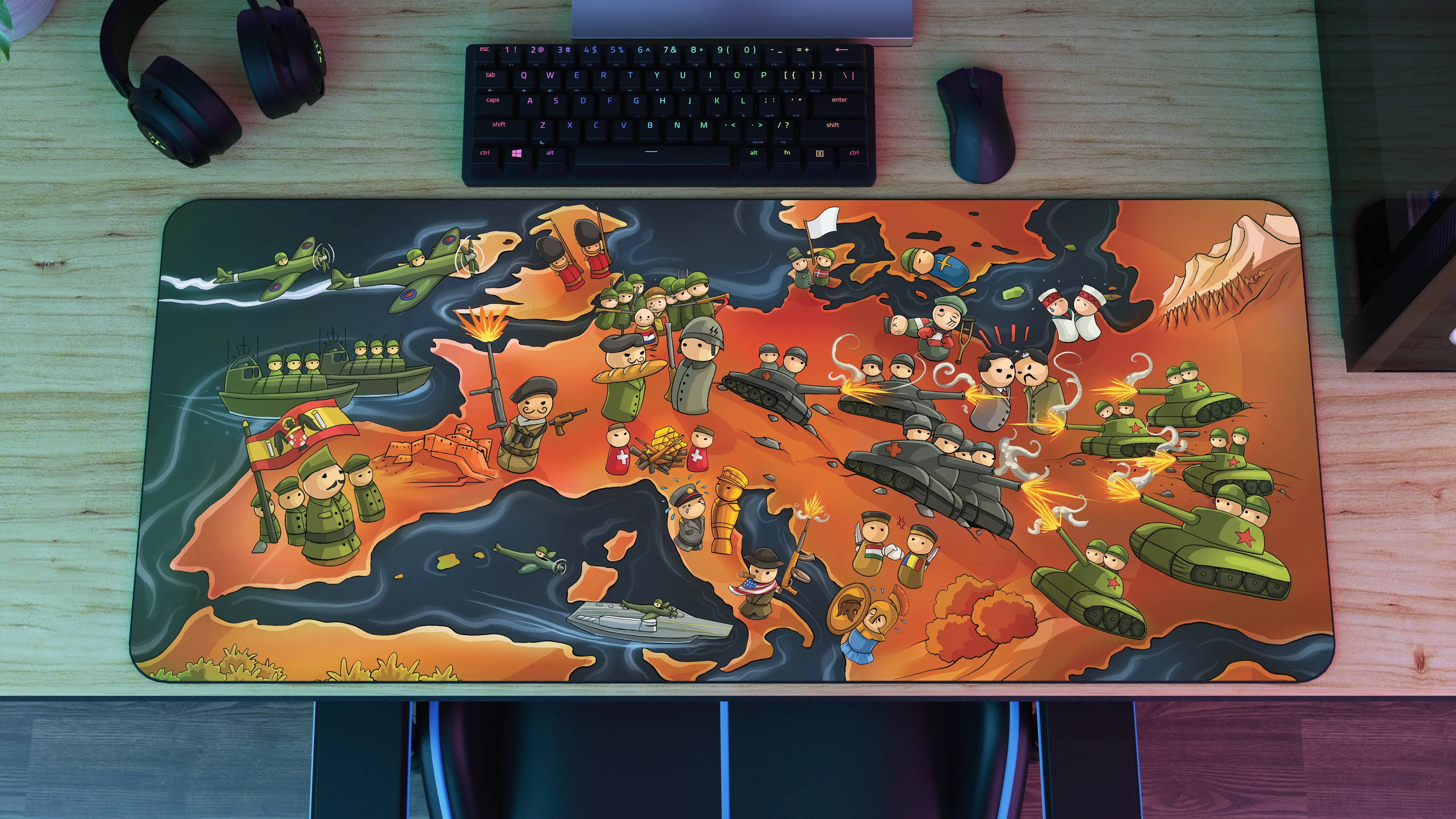 AlternateHistoryHub "Europe at War" Limited Edition Content Creator Collaboration Gaming Deskmat Mouse Pad