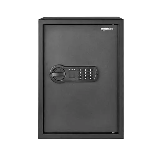 Amazon Basics Digital Safe With Electronic Keypad Locker For Home, Gross Capacity - 58L (Net - 51L), Black