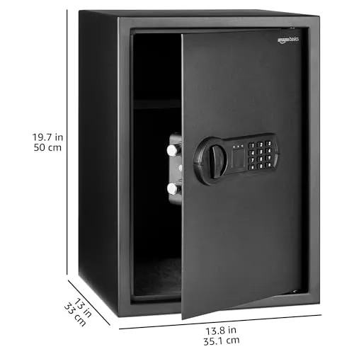 Amazon Basics Digital Safe With Electronic Keypad Locker For Home, Gross Capacity - 58L (Net - 51L), Black