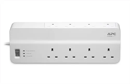 Apc Surgearrest Essential - Surge Protector - Ac 230 V - Output Connectors: 8 - United Kingdom - White