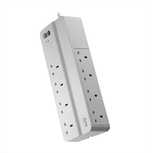 Apc Surgearrest Essential - Surge Protector - Ac 230 V - Output Connectors: 8 - United Kingdom - White