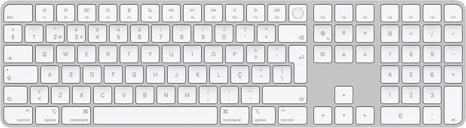 Apple Magic Keyboard with Touch ID & Numeric Keypad Portuguese Silver A2520 - MK2C3PO/A