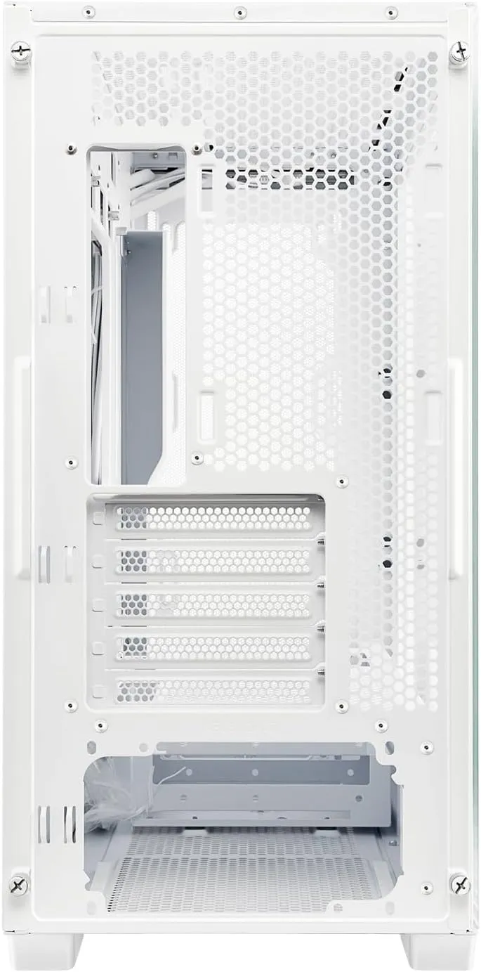 Asus A21 Gaming PC Case w/ Glass Window, Micro ATX, Mesh Front, 380mm GPU & 360mm Radiator Support, White