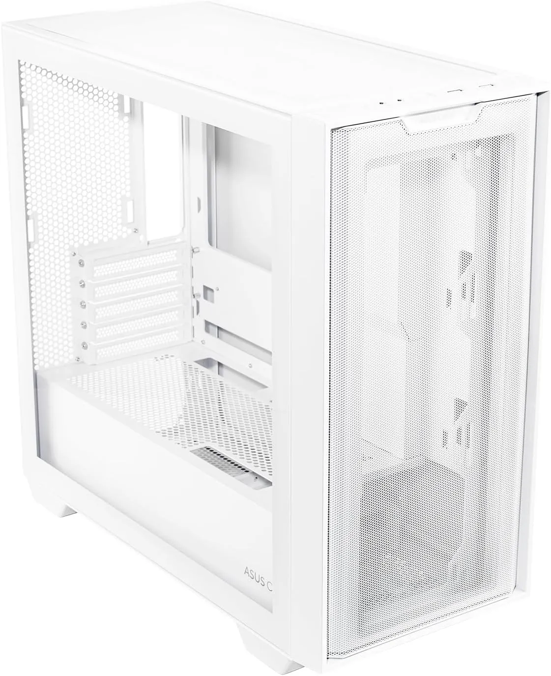 Asus A21 Gaming PC Case w/ Glass Window, Micro ATX, Mesh Front, 380mm GPU & 360mm Radiator Support, White