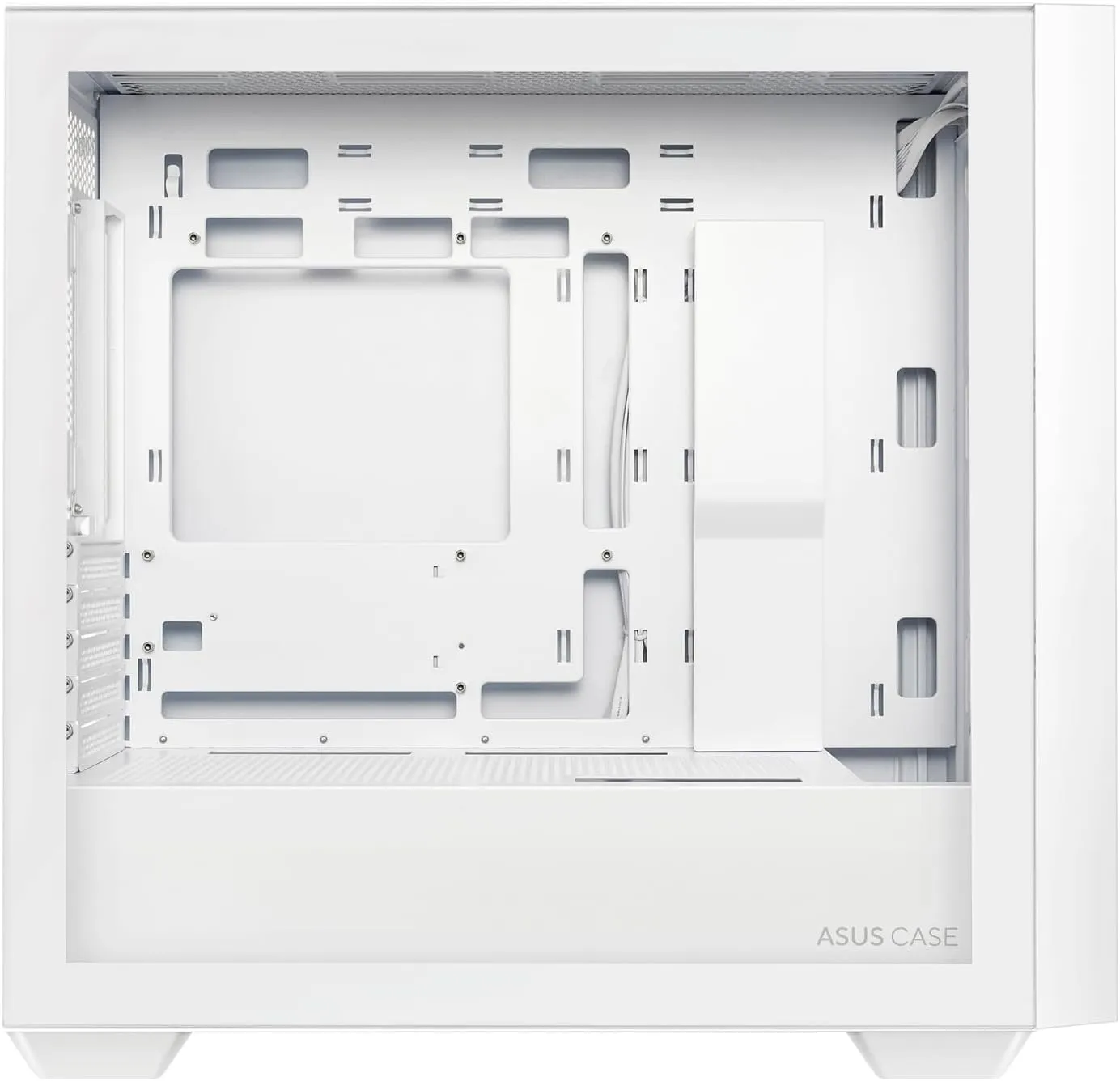 Asus A21 Gaming PC Case w/ Glass Window, Micro ATX, Mesh Front, 380mm GPU & 360mm Radiator Support, White