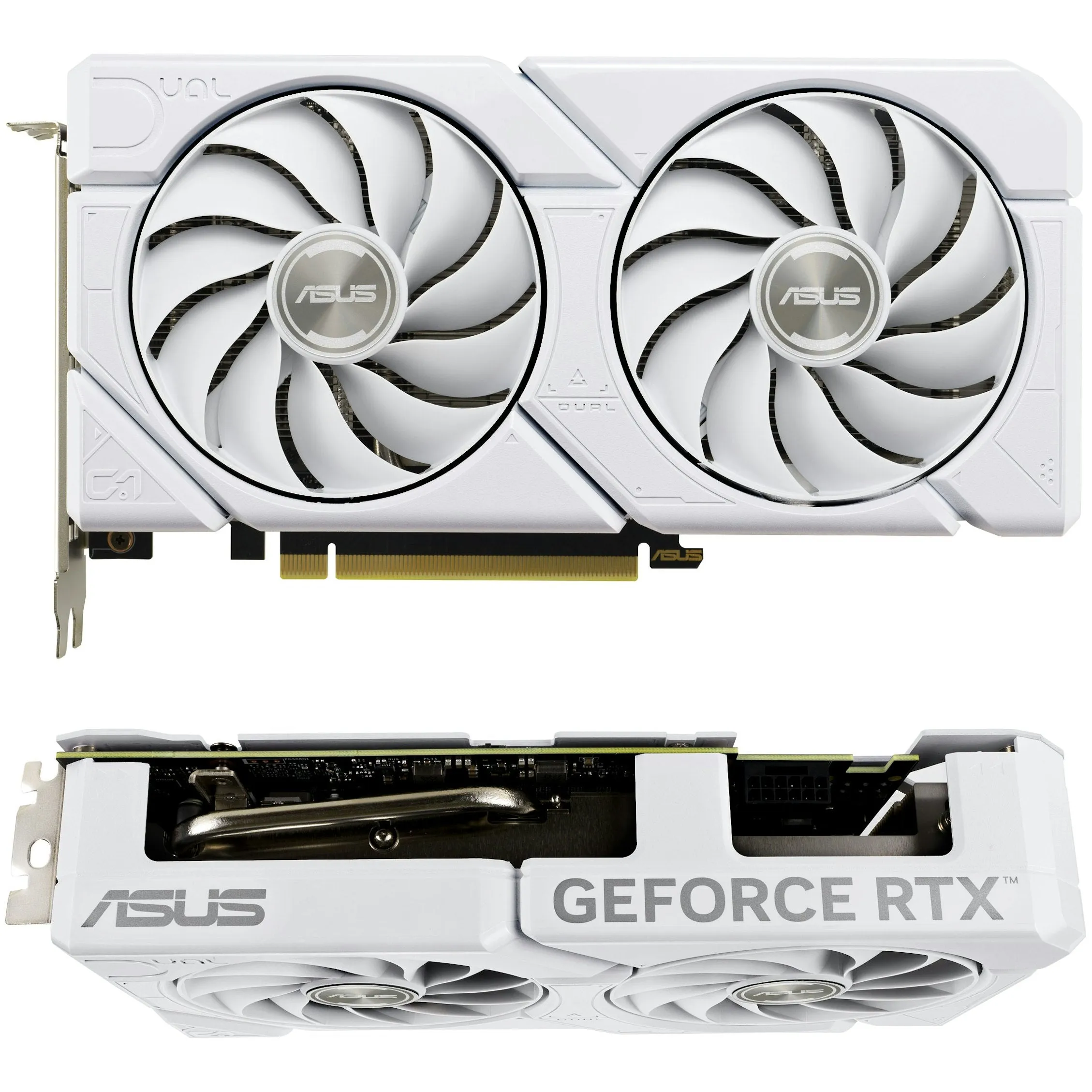 Asus DUAL RTX 4070 Super EVO OC Graphics Card, PCIe4, 12GB DDR6X, HDMI, 3 DP, 2550MHz Clock, Overclocked, White