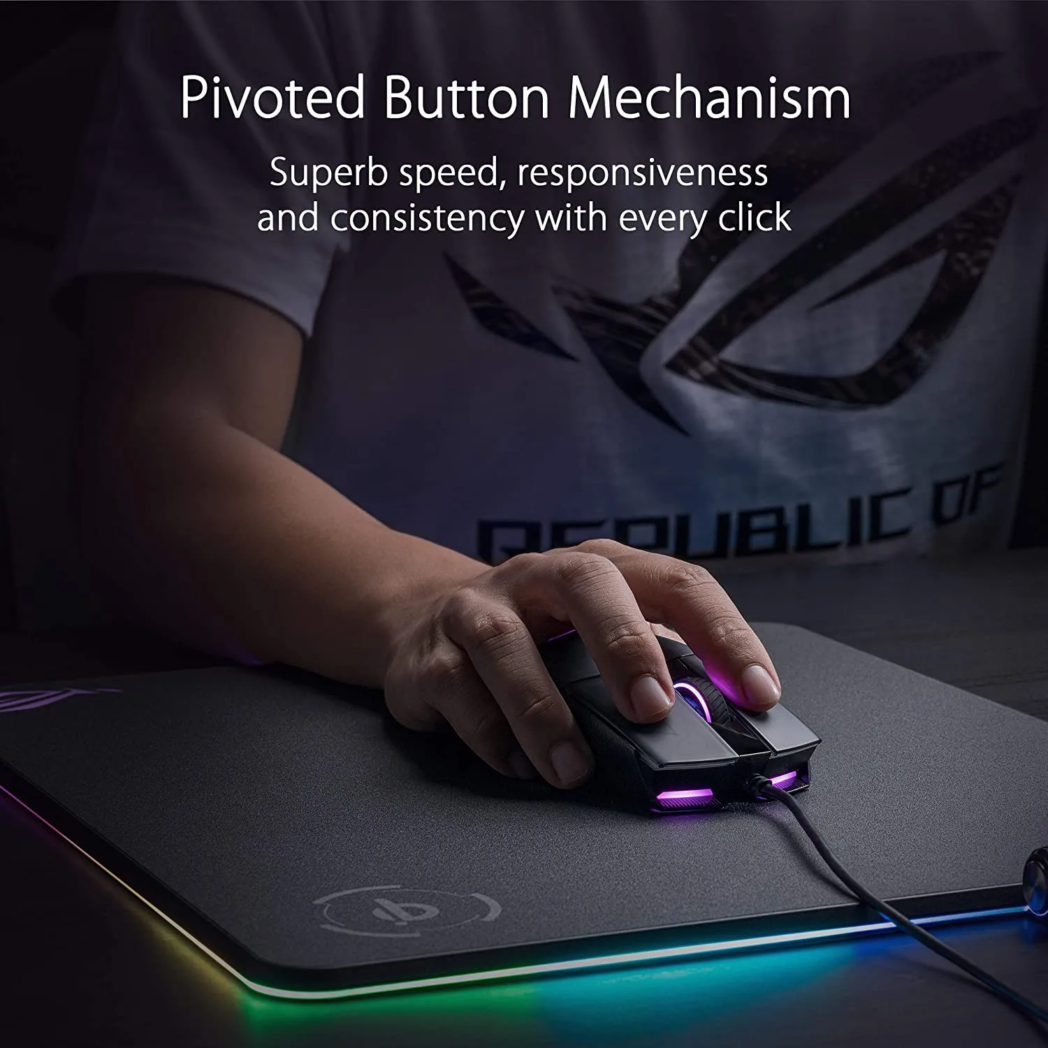 ASUS Mouse Strix Impact II Optical Gaming Mouse | 6200 DPI Sensor, 220 IPS | Ambidextrous & Ergonomic Wired Mouse | Aura Sync RGB | Configurated/Replaceable Mice Switches