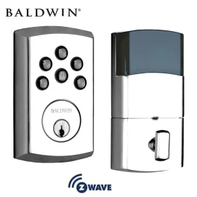 Baldwin Estate Soho - 8285.AC3 Contemporary Keyless Electronic Deadbolt - Singl Cyl - Z-Wave - 260 - Polished Chrome - Grade 2