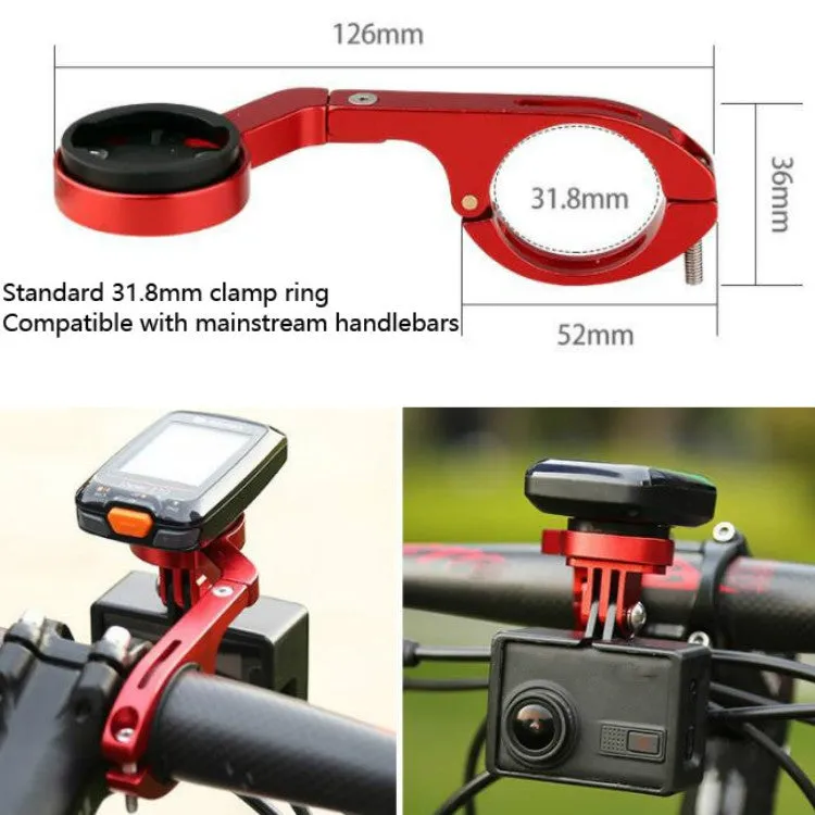 Bicycle Mountain Bike Aluminum Alloy Code Table Stand Universal Code Table Extension Flashlight Bracket(Black)