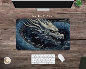 Blue Dragon Deskmat - Dragon mousepad - Gamer Aesthetic Mouse pad - Versatile Desk Mat - High-quality, Multipurpose - Gaming Desk Mat