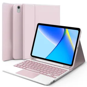 Bluetooth Keyboard With Case Cover Mouse For iPad 10th Gen 2022 10.9'' - Pink