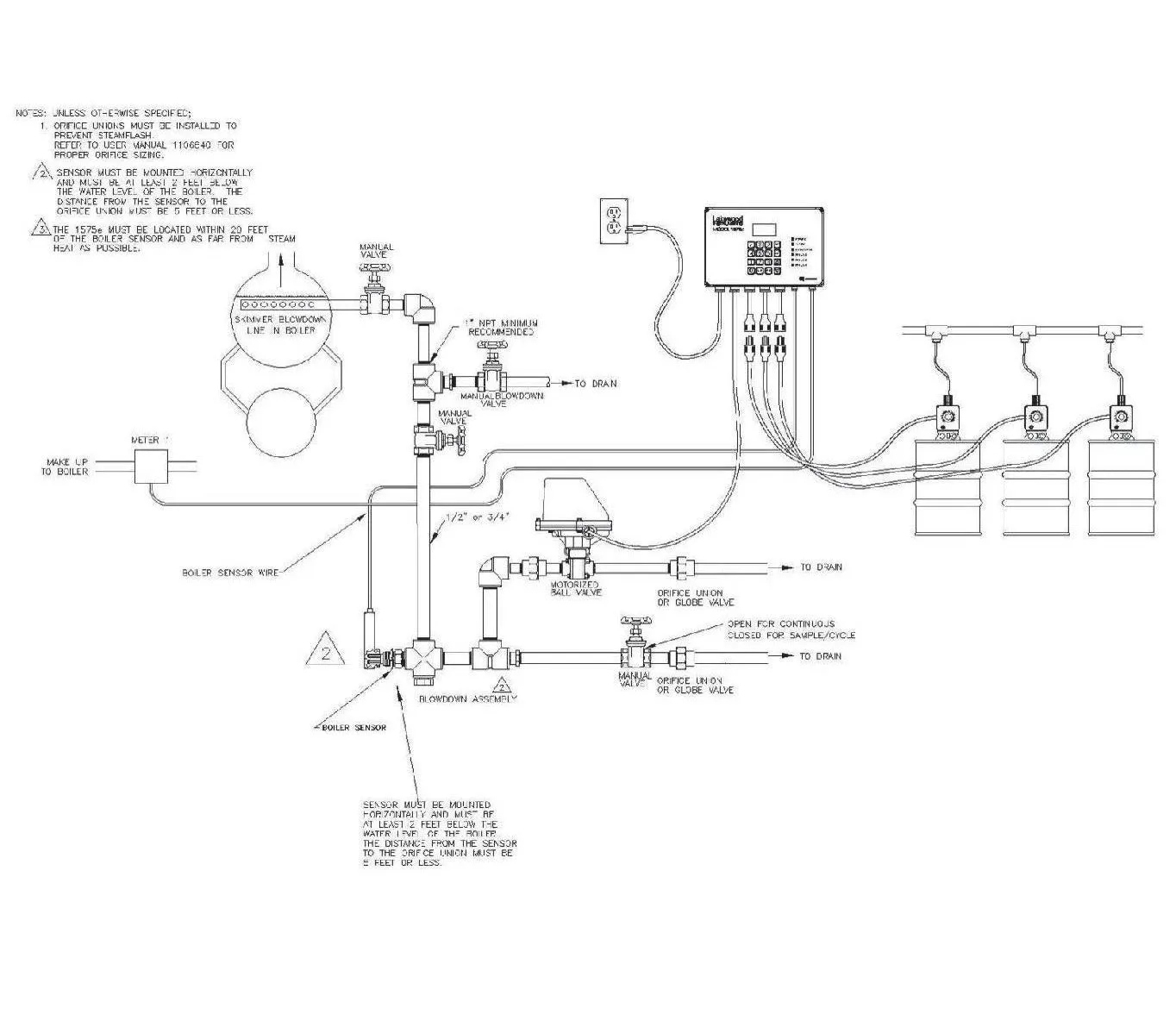 Boiler blowdown, TDS controller Lakewood Instruments model 1575e p/n 1229244