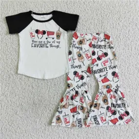 cartoon T-shirt bell bottoms outfits E9-5