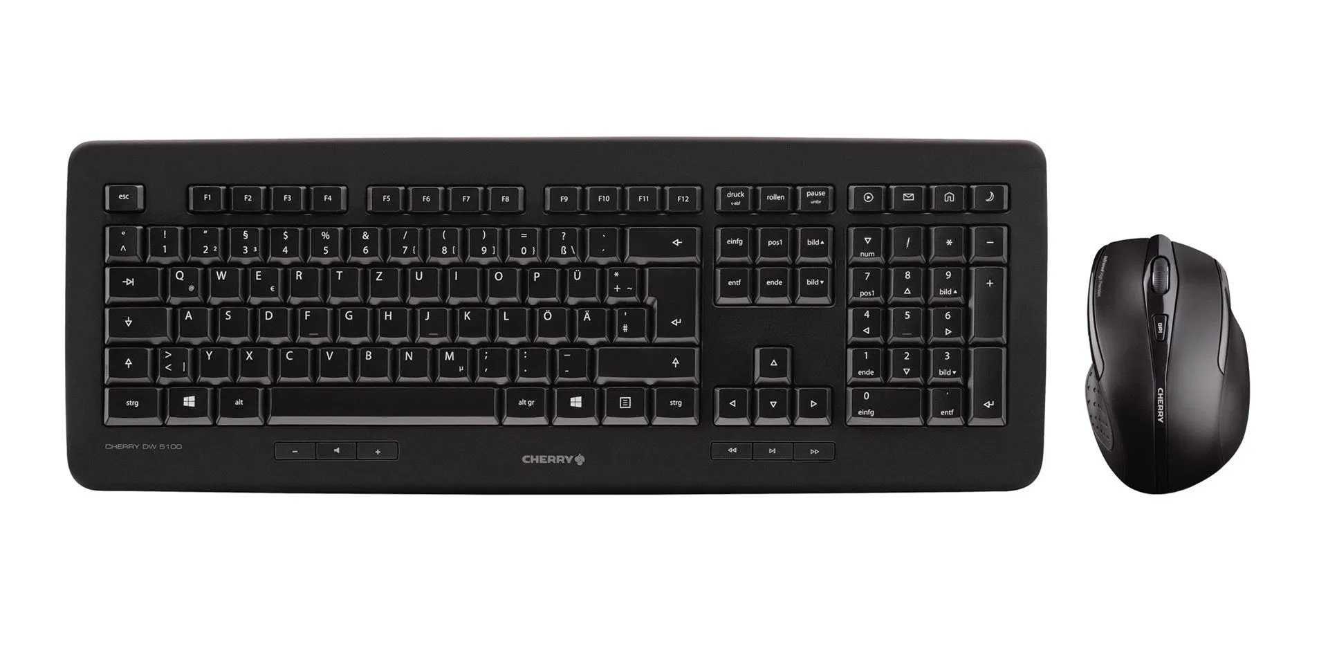 Cherry Dw 5100 Keyboard Mouse Included Universal Rf Wireless Us English Black