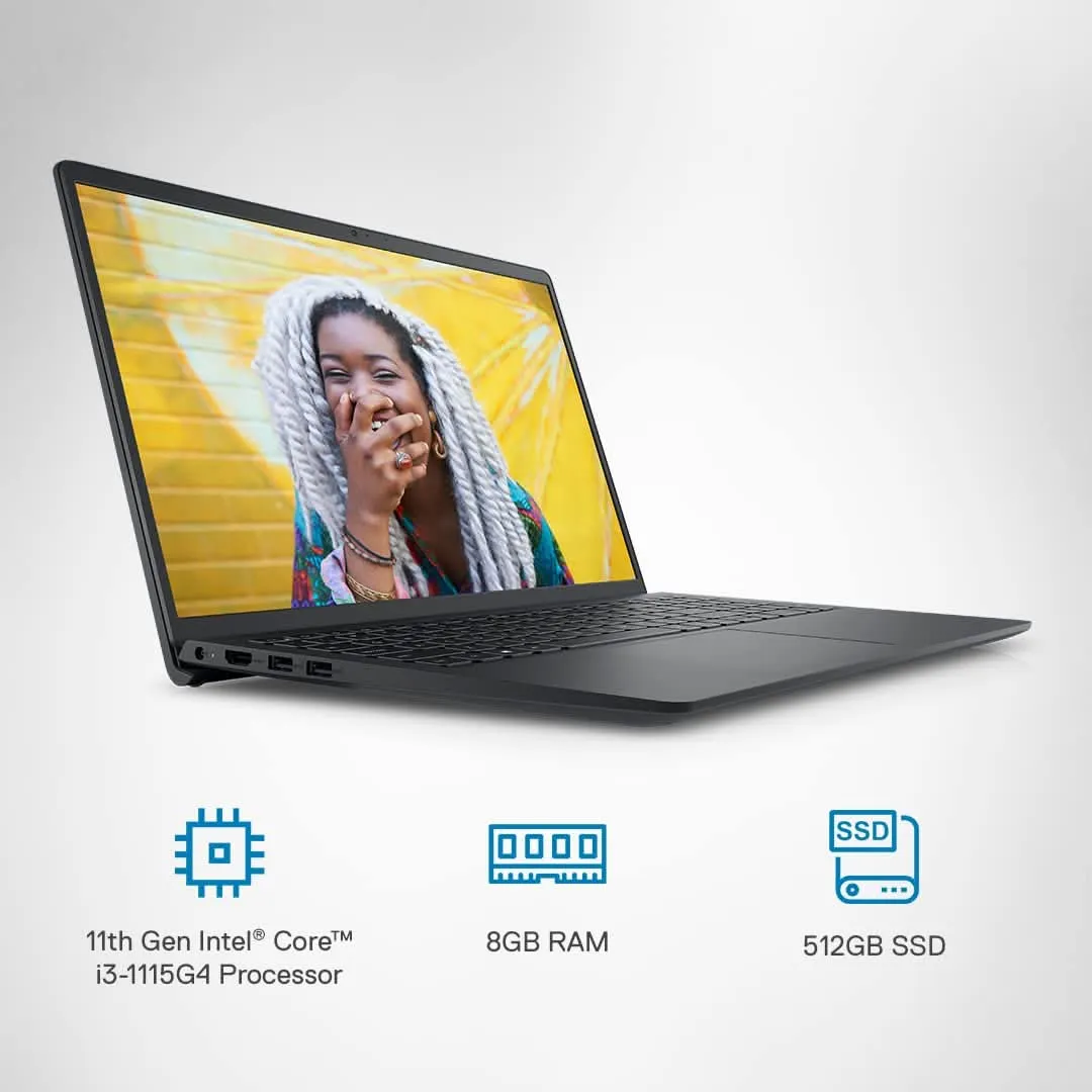 DELL INSPIRON 15-3511 [CI3-1115G4 11TH GEN/8GB DDR4/512GB SSD/WIN11 HOME MSO/15.6 INCH/INTEGRATED GRAPHICS /1 YEAR(S)/BLACK]