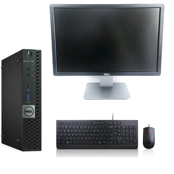 Dell Mini PC Combo Dell OptiPlex 7050 Tiny PC Refurbished i5 2.7GHz 8GB RAM 256GB SSD Windows 10 Pro WIFI 22 Inch Ex lease Monitor Wired keyboard Mouse