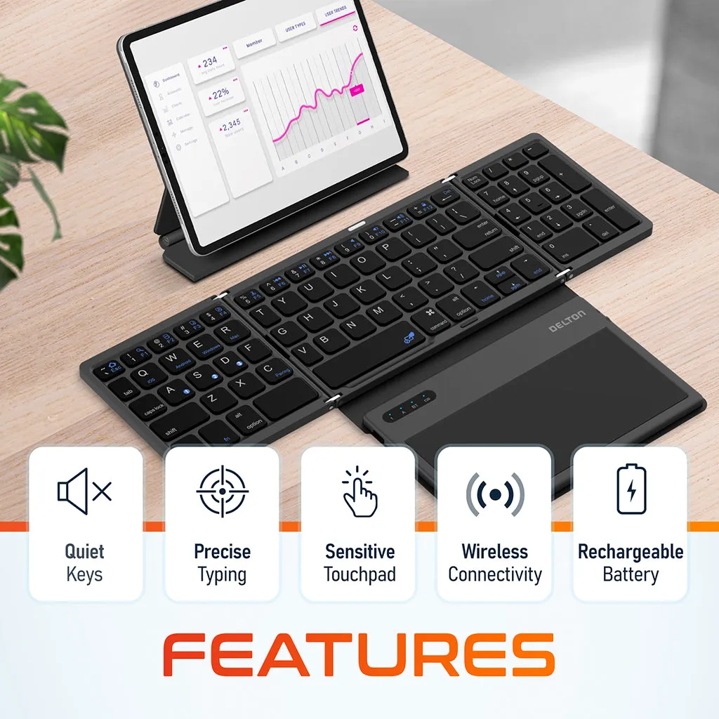 Delton F92 Foldable Wireless Keyboard