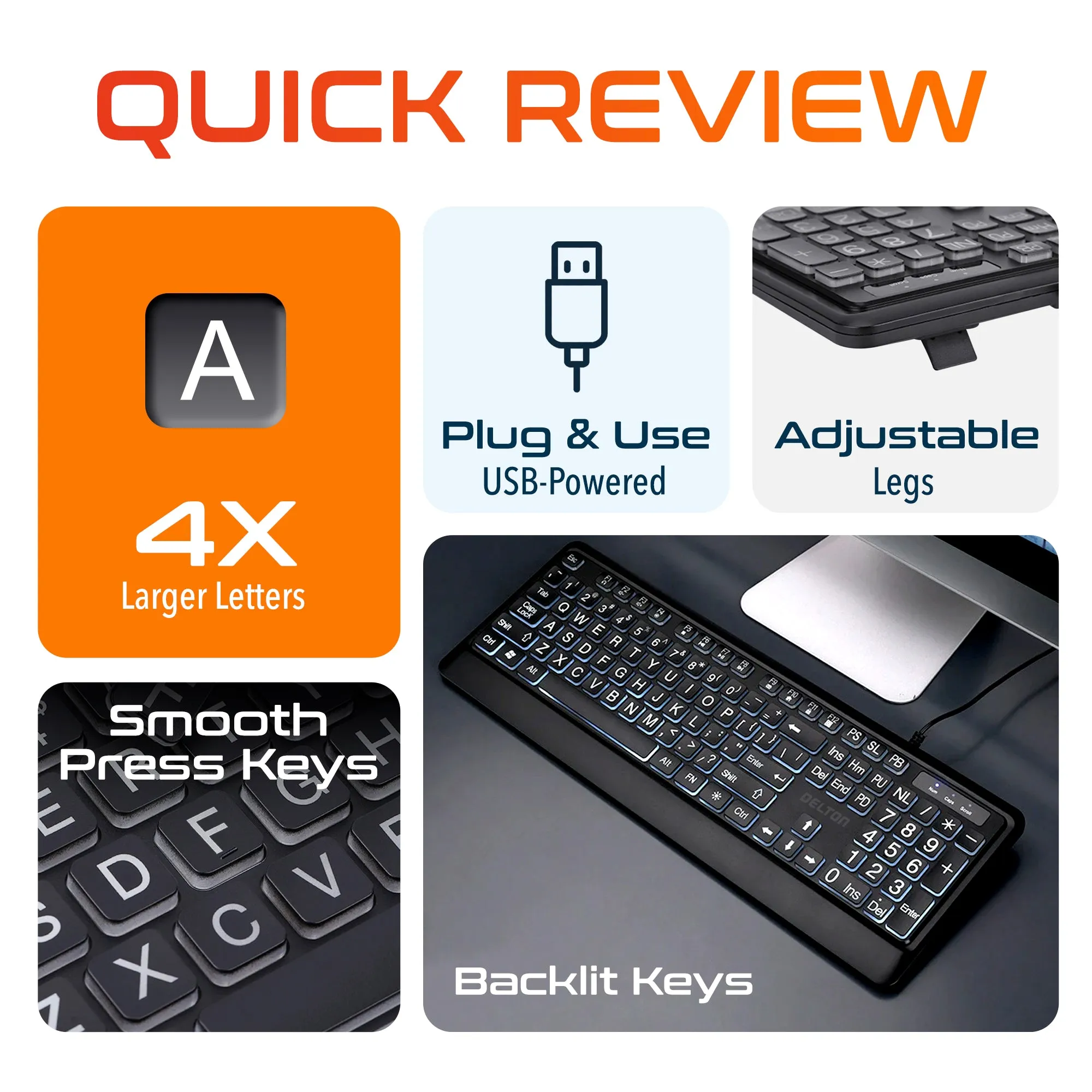 Delton KB20 Big Button USB Keyboard