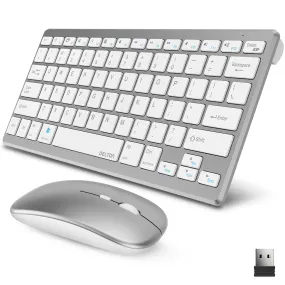 Delton KB35 Wireless Mini Keyboard and Mouse Combo Silver