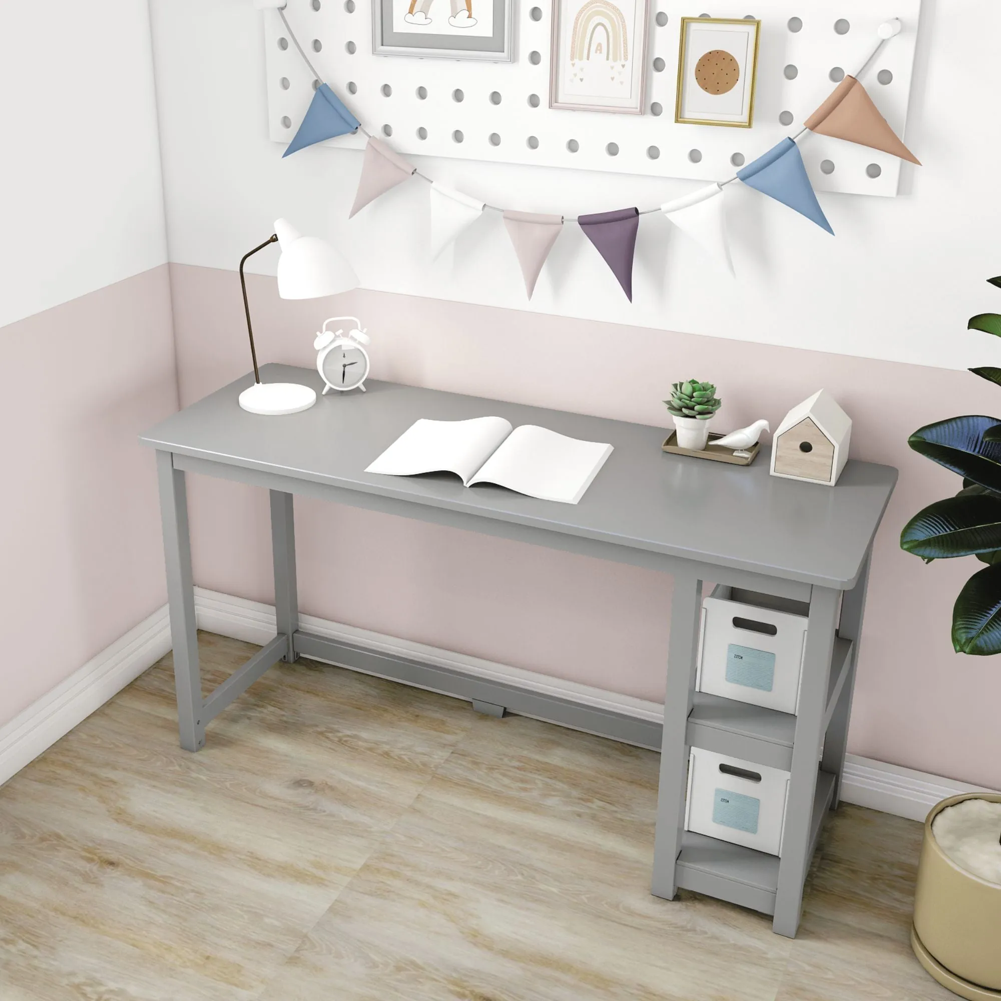 Desk with Shelves