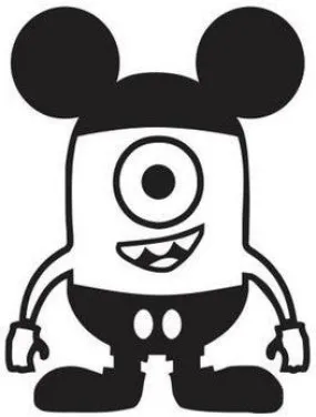 Despicable Me Mickey Mouse Minion - Die Cut Vinyl Sticker Decal