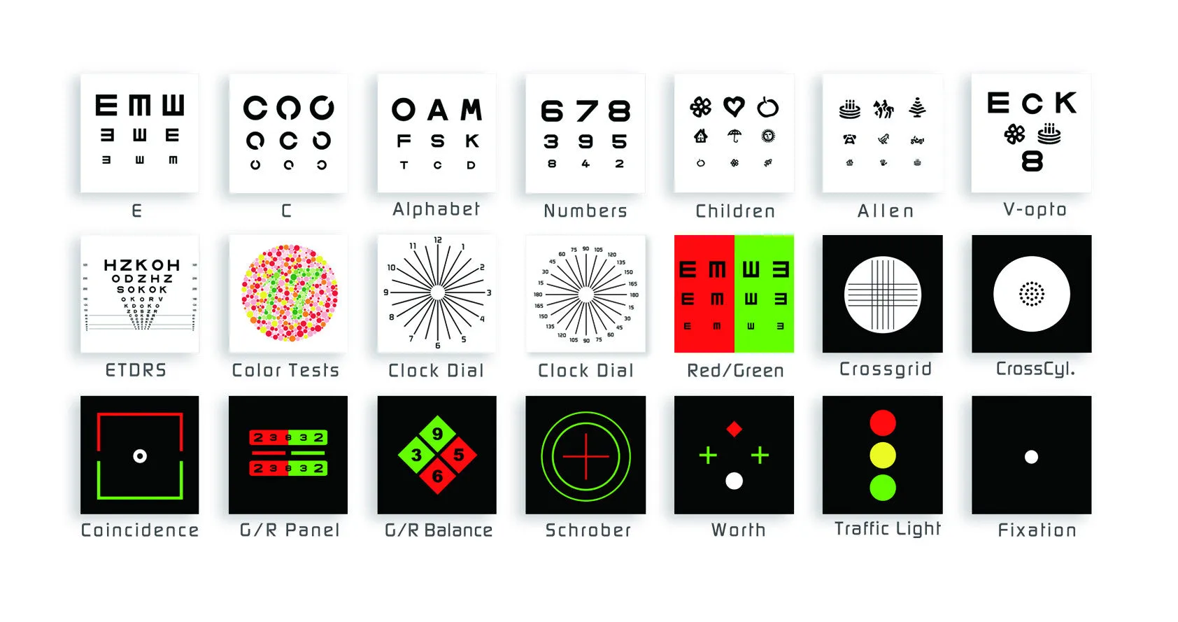 Digital Visual Acuity Panel Chart w/ remote and 24" TV