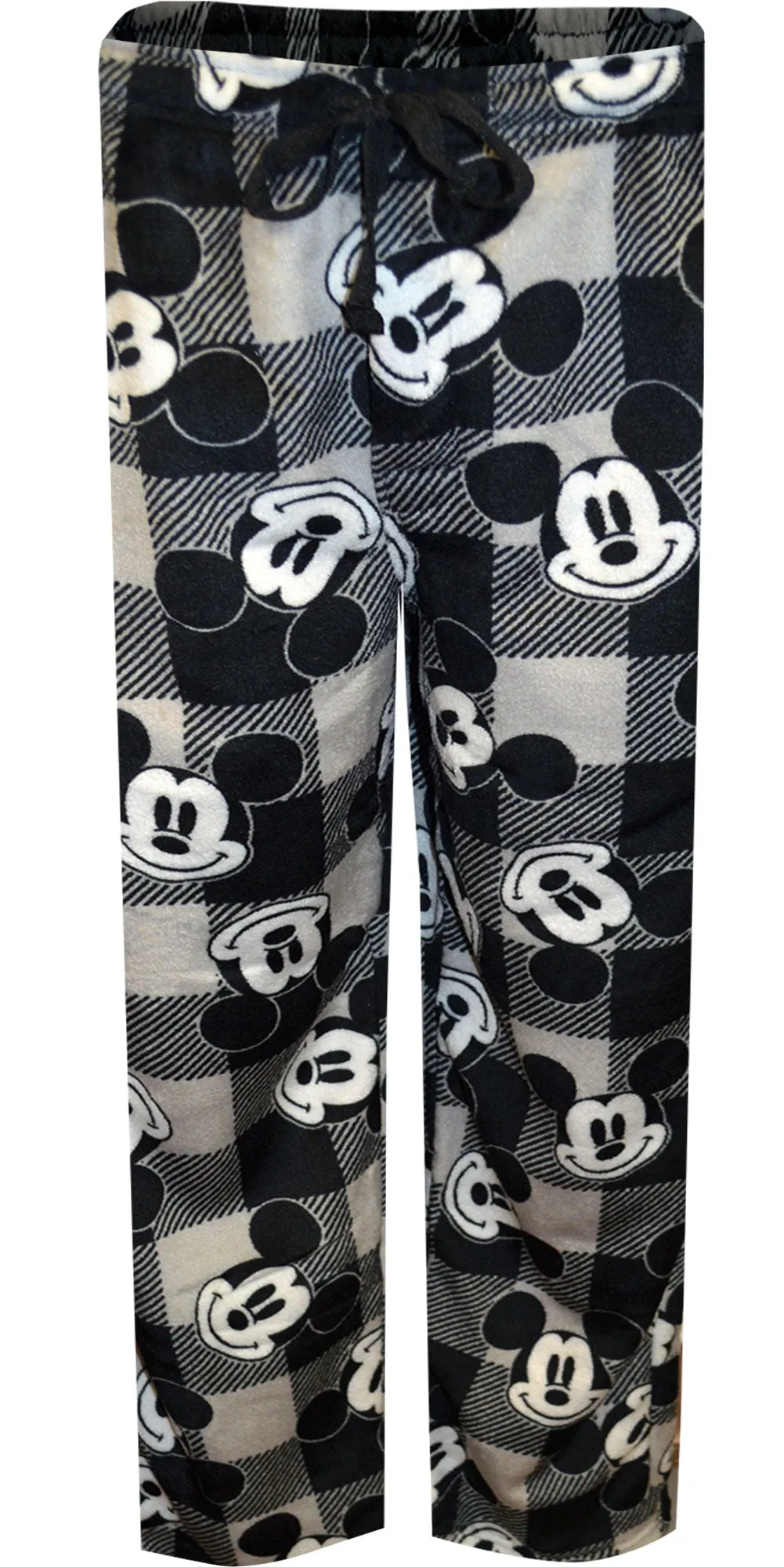 Disney Mickey Mouse Buffalo Plaid Gray and Black Lounge Pants