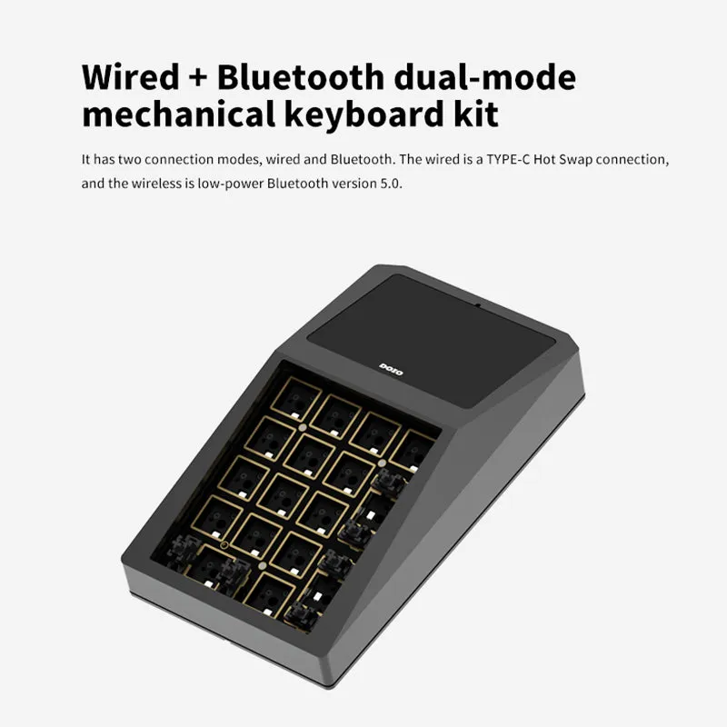 DOIO KB17-B01 QMK/VIA Macro Keyboard Dual-mode Mechanical Keyboard Kit