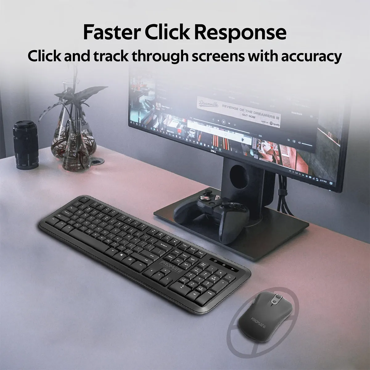 Dual Interface Full Size Wireless Keyboard & Mouse Combo