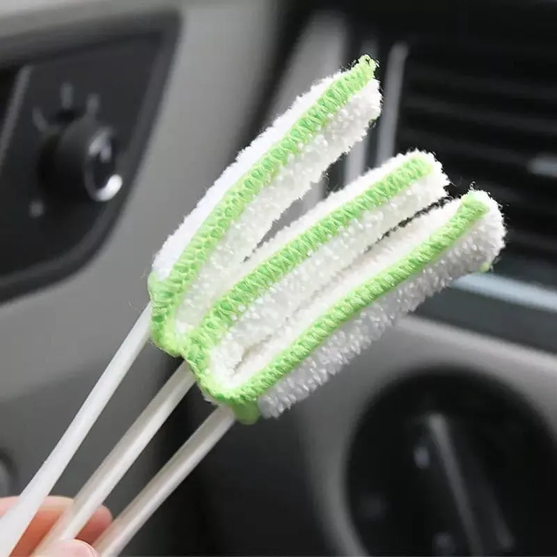 Duster For Car Air Vent, Automotive Air Conditioner Cleaner and Brush, Dust Collector Cleaning Cloth Tool