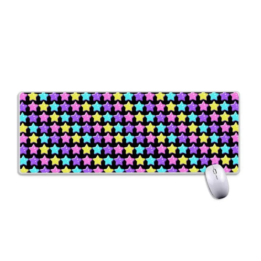 Electric Star Wave Black Desk Mat