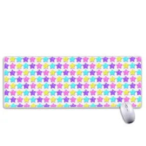 Electric Star Wave White Desk Mat