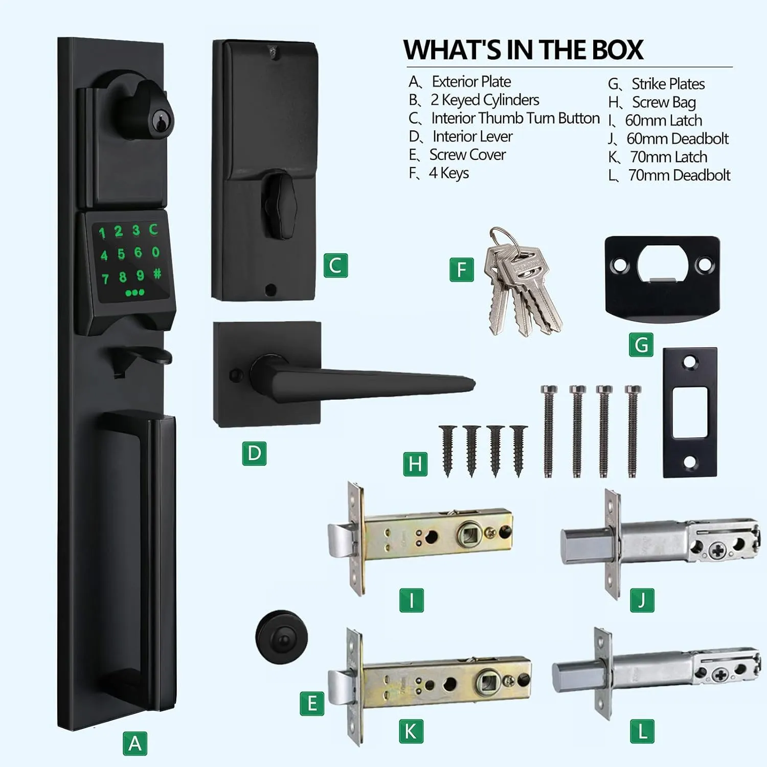 Electronic Door Handle Lockset 2016