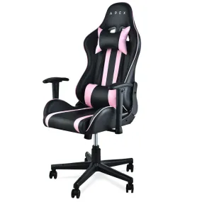 Ergonomic Pink Reclining Gaming Chair with Lumbar Support - Overdrive